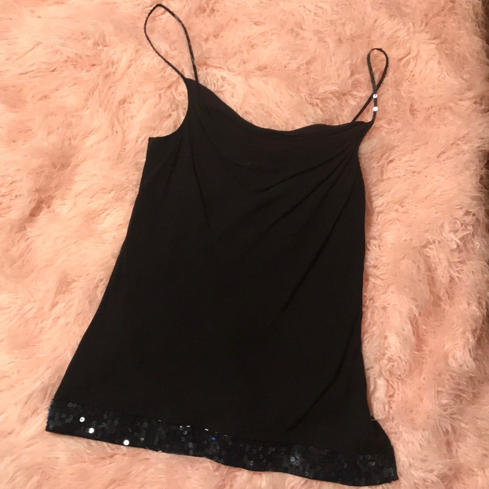 Limited silk sequined dress tank